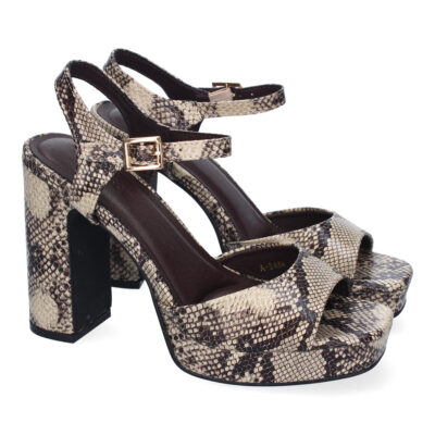 Sandalia de Tacon Alto para Mujer, Comodo, Estampado Animal Print