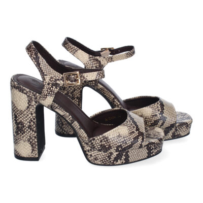 Sandalia de Tacon Alto para Mujer, Comodo, Estampado Animal Print - Imagen 5