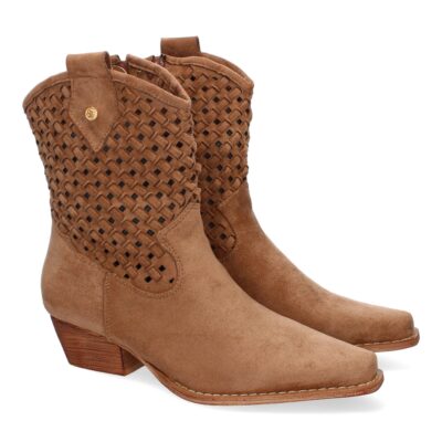 Botines de tacón para Mujer, Diseño Trenzado, Comodas y Elegantes, Caladas