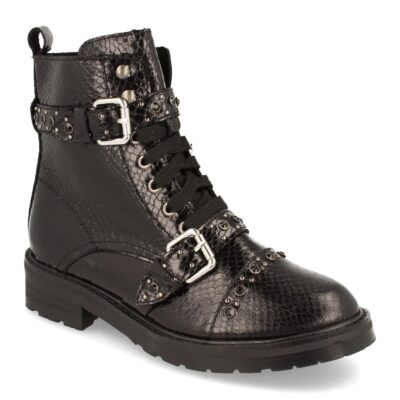 Botin Plano con Estampado Hebillas Strass y Cordones - Imagen 2