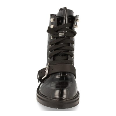 Botin Plano con Estampado de Cocodrilo y Cordones - Imagen 3