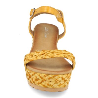Sandalia Mujer Ankle Strap con Cuña de Rafia y Hebilla - Imagen 3