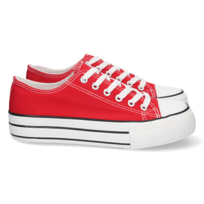 Zapatilla Plana de Lona con Cordones