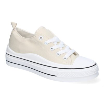 Zapatilla Plana de Mujer, Estilo Bamba, con Material Textil, y Cierre de Cordones - Imagen 3