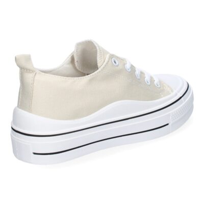 Zapatilla Plana de Mujer, Estilo Bamba, con Material Textil, y Cierre de Cordones - Imagen 4