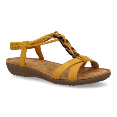 Sandalias planas para mujer, comodas con material elastico en el talon, diseño moderno con adornos en el empeine - Imagen 3