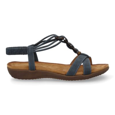 Sandalias planas para mujer, comodas con material elastico en el talon, diseño moderno con adornos en el empeine - Imagen 2