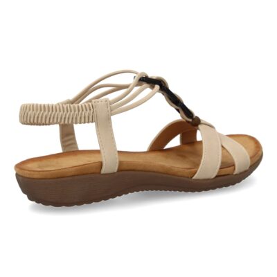 Sandalias planas para mujer, comodas con material elastico en el talon, diseño moderno con adornos en el empeine - Imagen 4