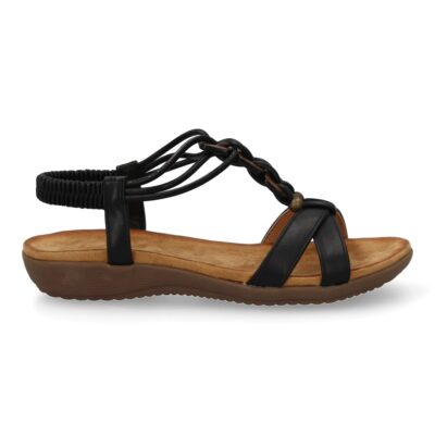 Sandalias planas para mujer, comodas con material elastico en el talon, diseño moderno con adornos en el empeine - Imagen 2