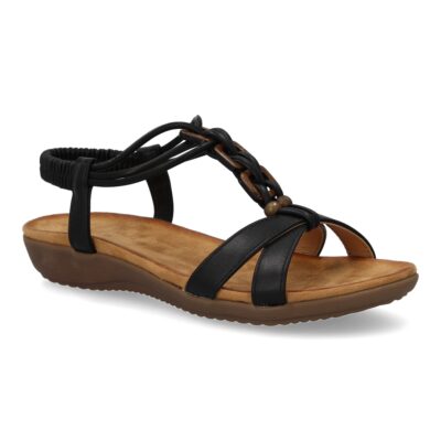 Sandalias planas para mujer, comodas con material elastico en el talon, diseño moderno con adornos en el empeine - Imagen 3