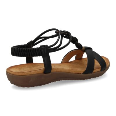 Sandalias planas para mujer, comodas con material elastico en el talon, diseño moderno con adornos en el empeine - Imagen 4
