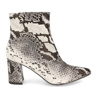 Botin de Mujer con Tacon y Estampado de Serpiente