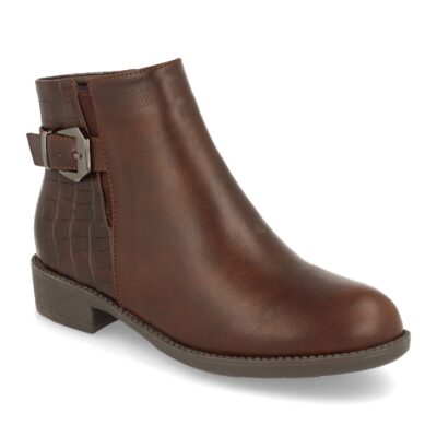 Botin Plano con Estampado de Cocodrilo y Cremallera - Imagen 2