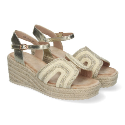 Sandalias de cuña para mujer elegantes con cierre de hebilla