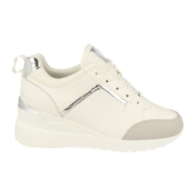 Zapatilla de Mujer Casual con Cuña y Toques Plateados
