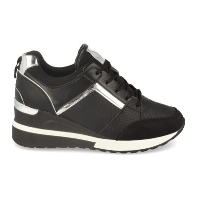 Zapatilla de Mujer Casual con Cuña y Toques Plateados