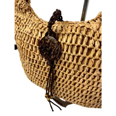 Bandolera de Rafia con Boton y Asa Ajustable - Imagen 2