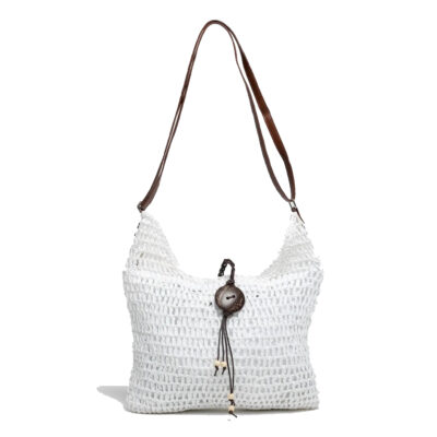 Bolso de Hombro Rafia y Cremallera