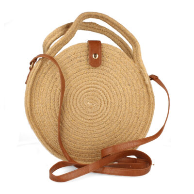 Bolso de Hombro Echo de Yute y Cierre de Boton - Imagen 2