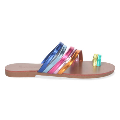 Sandalia Plana Comoda con Tiras Multicolor - Imagen 2
