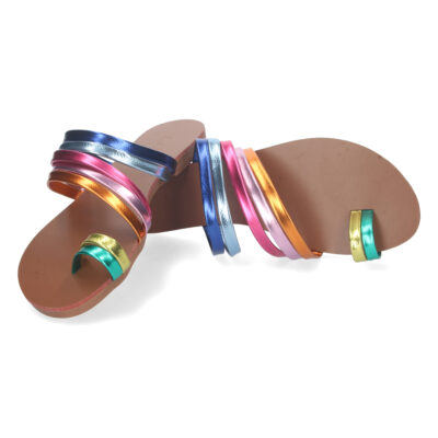 Sandalia Plana Comoda con Tiras Multicolor - Imagen 5