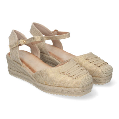 Sandalia de Cuña para Mujer, Cómda y Elegante, Forrada de Yute
