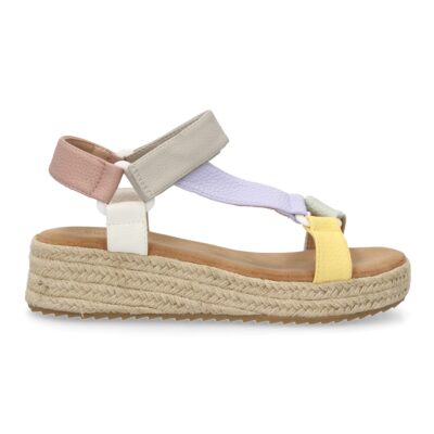 Sandalias planas de yute para mujer, diseño moderno y elegante, comodas con cierre autoadherente - Imagen 3
