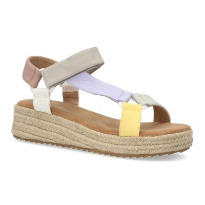 Sandalias planas de yute para mujer, diseño moderno y elegante, comodas con cierre autoadherente - Imagen 4