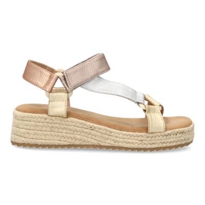 Sandalias planas de yute para mujer, diseño moderno y elegante, comodas con cierre autoadherente - Imagen 2