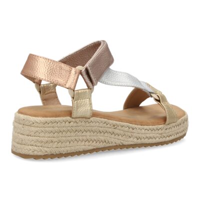 Sandalias planas de yute para mujer, diseño moderno y elegante, comodas con cierre autoadherente - Imagen 4