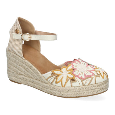 Sandalias de Cuña para Mujer con Diseño de Flores, Adornos Bordados - Imagen 3