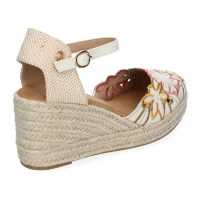 Sandalias de Cuña para Mujer con Diseño de Flores, Adornos Bordados - Imagen 4