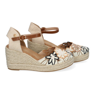 Sandalias de Cuña para Mujer con Diseño de Flores, Adornos Bordados - Imagen 5