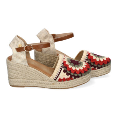 Sandalias de Cuña para Mujer con Diseño de Flores, Adornos Bordados - Imagen 5