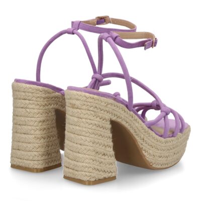 Sandalia de tacón de yute para mujer, comodas y elegantes, diseño moderno con tiras cruzadas - Imagen 5