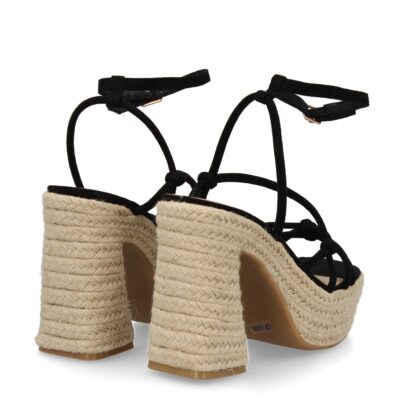 Sandalia de tacón de yute para mujer, comodas y elegantes, diseño moderno con tiras cruzadas - Imagen 5