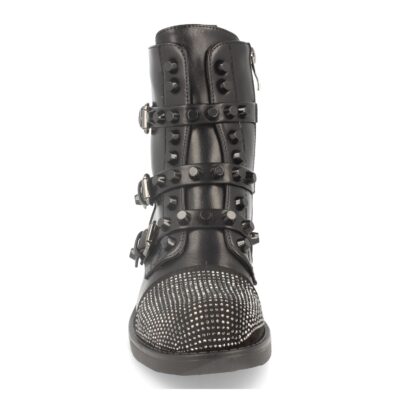 Botin de Mujer Estilo Motero con Strass y Hebillas - Imagen 3