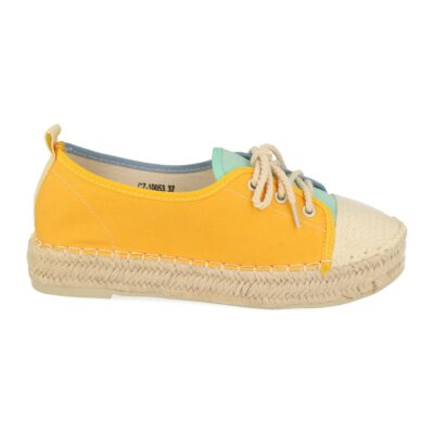 Sandalia Plana con Yute y Cordones