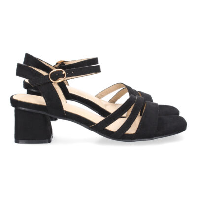 Sandalia de Tacon para Mujer, Comoda, Triple Pala Fina, Estampado Brillante