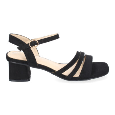 Sandalia de Tacon para Mujer, Comoda, Triple Pala Fina, Estampado Brillante - Imagen 2
