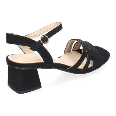 Sandalia de Tacon para Mujer, Comoda, Triple Pala Fina, Estampado Brillante - Imagen 4