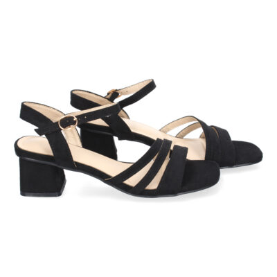 Sandalia de Tacon para Mujer, Comoda, Triple Pala Fina, Estampado Brillante - Imagen 5