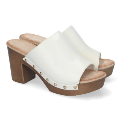 Zueco de Tacon Alto para Mujer, Comodo, Material de Imitacion a Madera