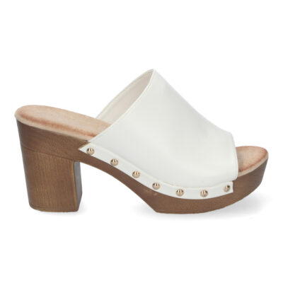 Zueco de Tacon Alto para Mujer, Comodo, Material de Imitacion a Madera - Imagen 2