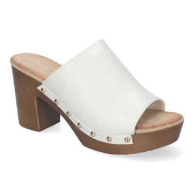 Zueco de Tacon Alto para Mujer, Comodo, Material de Imitacion a Madera - Imagen 3