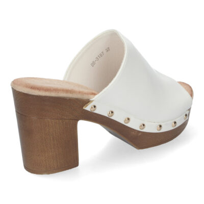 Zueco de Tacon Alto para Mujer, Comodo, Material de Imitacion a Madera - Imagen 4