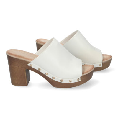 Zueco de Tacon Alto para Mujer, Comodo, Material de Imitacion a Madera - Imagen 5