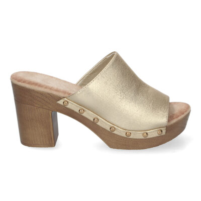Zueco de Tacon Alto para Mujer, Comodo, Material de Imitacion a Madera - Imagen 2