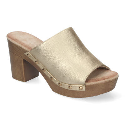 Zueco de Tacon Alto para Mujer, Comodo, Material de Imitacion a Madera - Imagen 3