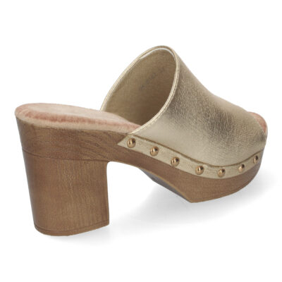 Zueco de Tacon Alto para Mujer, Comodo, Material de Imitacion a Madera - Imagen 4